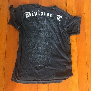 Black Short Sleeve Tee with Gothic Text